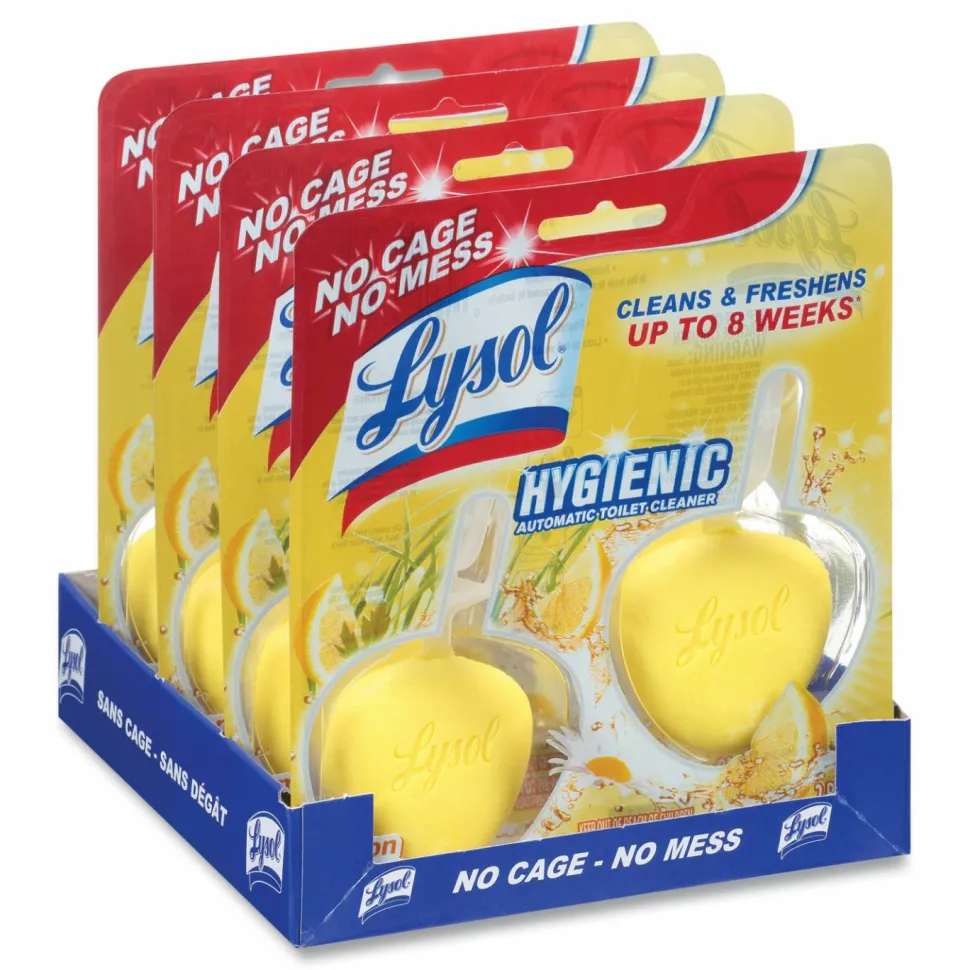 LYSOL Brand Hygienic Automatic Toilet Bowl Cleaner, Lemon Breeze Scent, 1.41 oz Block, 2/Pack