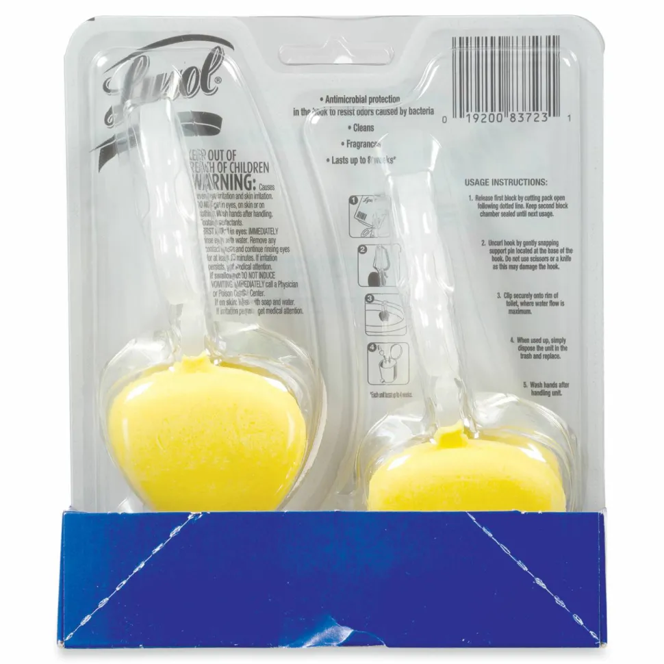 LYSOL Brand Hygienic Automatic Toilet Bowl Cleaner, Lemon Breeze Scent, 1.41 oz Block, 2/Pack