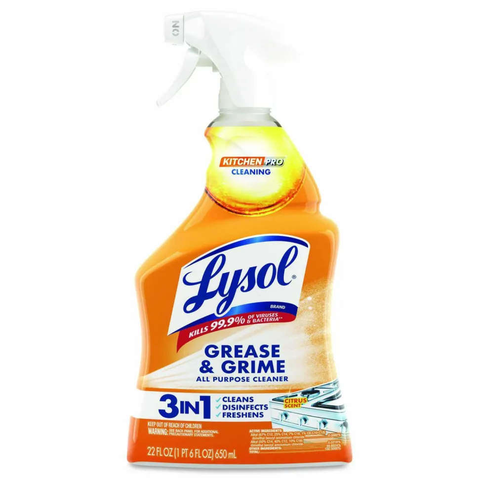 LYSOL Brand Kitchen Pro Antibacterial Cleaner, 22 oz Spray Bottle