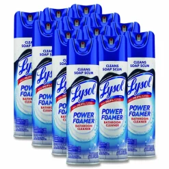 LYSOL Brand Power Foam Bathroom Cleaner, Unscented, 24 oz Aerosol Spray, 12/Carton