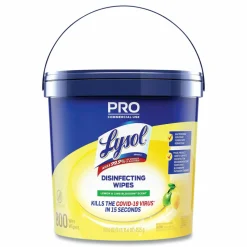 LYSOL Brand Professional Disinfecting Wipe Bucket, 1-Ply, 6 x 8, Lemon and Lime Blossom, White, 800 Wipes