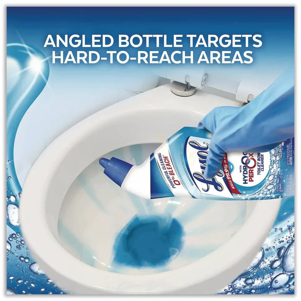LYSOL Brand Toilet Bowl Cleaner with Oxi Action, Ocean Fresh Scent, 24 oz Angle-Neck Bottle, 9/Carton