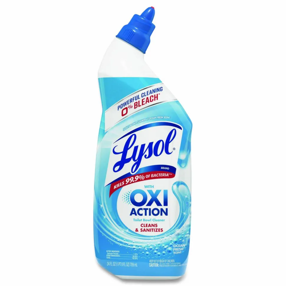 LYSOL Brand Toilet Bowl Cleaner with Oxi Action, Ocean Fresh Scent, 24 oz Angle-Neck Bottle, 9/Carton