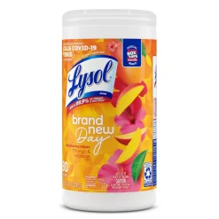 Lysol Designer Tub Disinfecting Wipes, Brand New Day Scent, Canister Of 80 Wipes