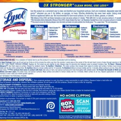 Lysol Designer Tub Disinfecting Wipes, Brand New Day Scent, Canister Of 80 Wipes