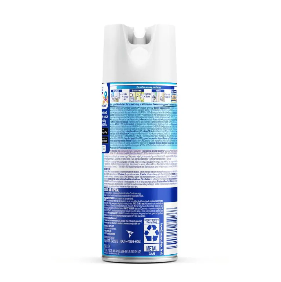 Lysol Disinfectant Spray, Crisp Linen Scent, 12.5 Oz Bottle, Case Of 12