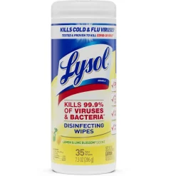 Lysol Disinfecting Wipes, Lemon & Lime Blossom Scent, 7