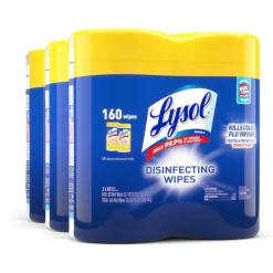 Lysol Disinfecting Wipes, Lemon Lime Scent, 80 Wipes Per Canister, Carton Of 6 Canisters