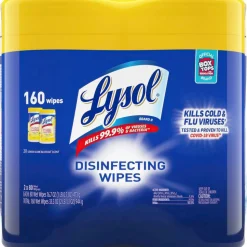 Lysol Disinfecting Wipes, Lemon Lime Scent, 80 Wipes Per Canister, Carton Of 6 Canisters
