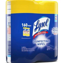 Lysol Disinfecting Wipes, Lemon Lime Scent, 80 Wipes Per Canister, Carton Of 6 Canisters