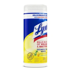 Lysol Disinfecting Wipes, Lemon & Lime Blossom Scent, Tub Of 35