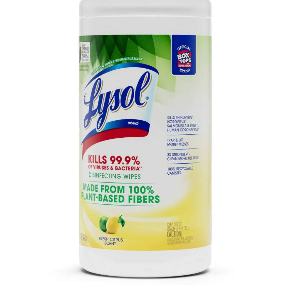 LYSOL Disinfecting Wipes with Citric Acid - Fresh Citrus 70 ct., Pack of 6