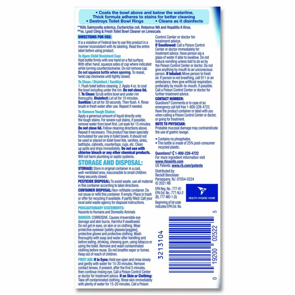 LYSOL Power Toilet Bowl Cleaner - 24 oz.