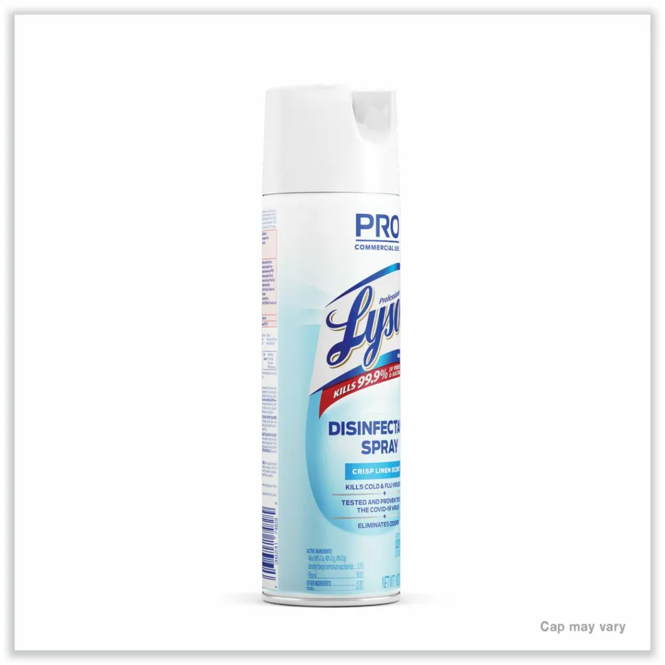 Lysol Professional Disinfectant Spray, Crisp Linen Scent, 19 Oz Bottle, Case Of 12
