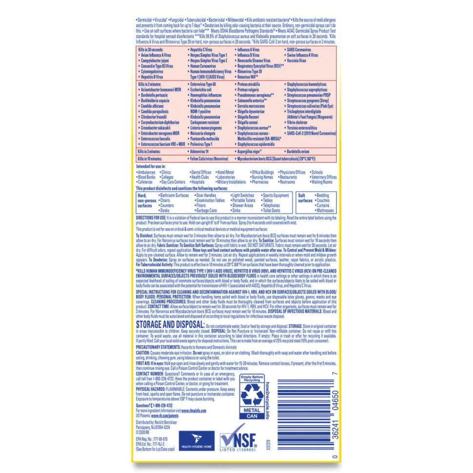 Lysol Professional Disinfectant Spray, Original Scent, 19 Oz Bottle