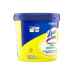 Lysol Professional Disinfecting Wipe Buckets, 8” x 6”, White, 800 Sheets Per Bucket, Set Of 2 Buckets