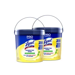 Lysol Professional Disinfecting Wipe Buckets, 8” x 6”, White, 800 Sheets Per Bucket, Set Of 2 Buckets