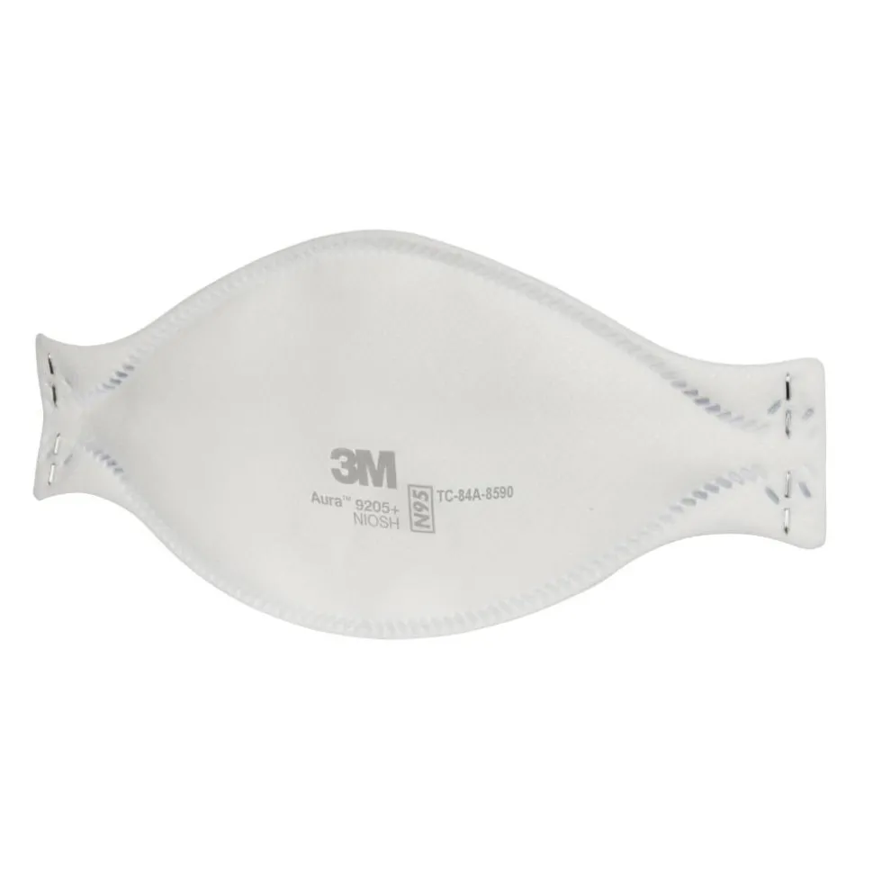 3M Aura N95 Particulate Respirators, 9205+, White, Pack Of 240 Respirators