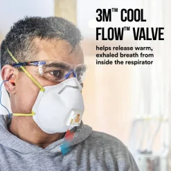 3M Cool Flow Paint Sanding Valved Respirator N95, 8511P10-DC-PS, Pack of 10
