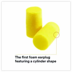 3M E-A-RClassic Plus Earplugs, 33 dB NRR, Large, Yellow Cylindrical Plugs, 200 Pairs/Box