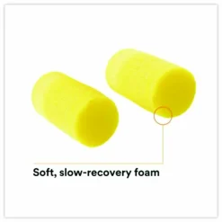 3M E-A-RClassic Plus Earplugs, 33 dB NRR, Large, Yellow Cylindrical Plugs, 200 Pairs/Box