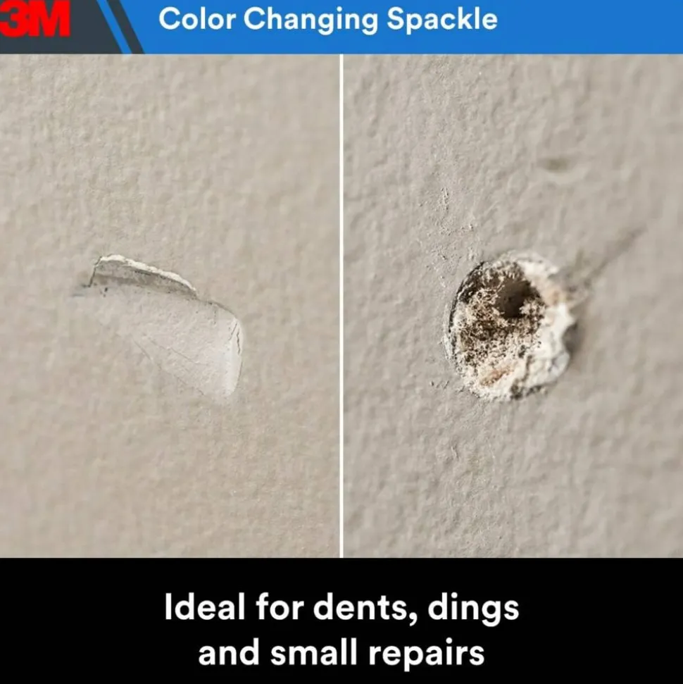 3M High Strength Hole Repair Kit, 1 Kit, Heavy Duty, Waterproof, Blue-to-White Color Changing Spackling Compound, Wall Filler