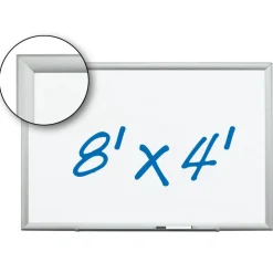 3M Porcelain Magnetic Dry-Erase Whiteboard, 96" x 48", Aluminum Frame With Silver Finish