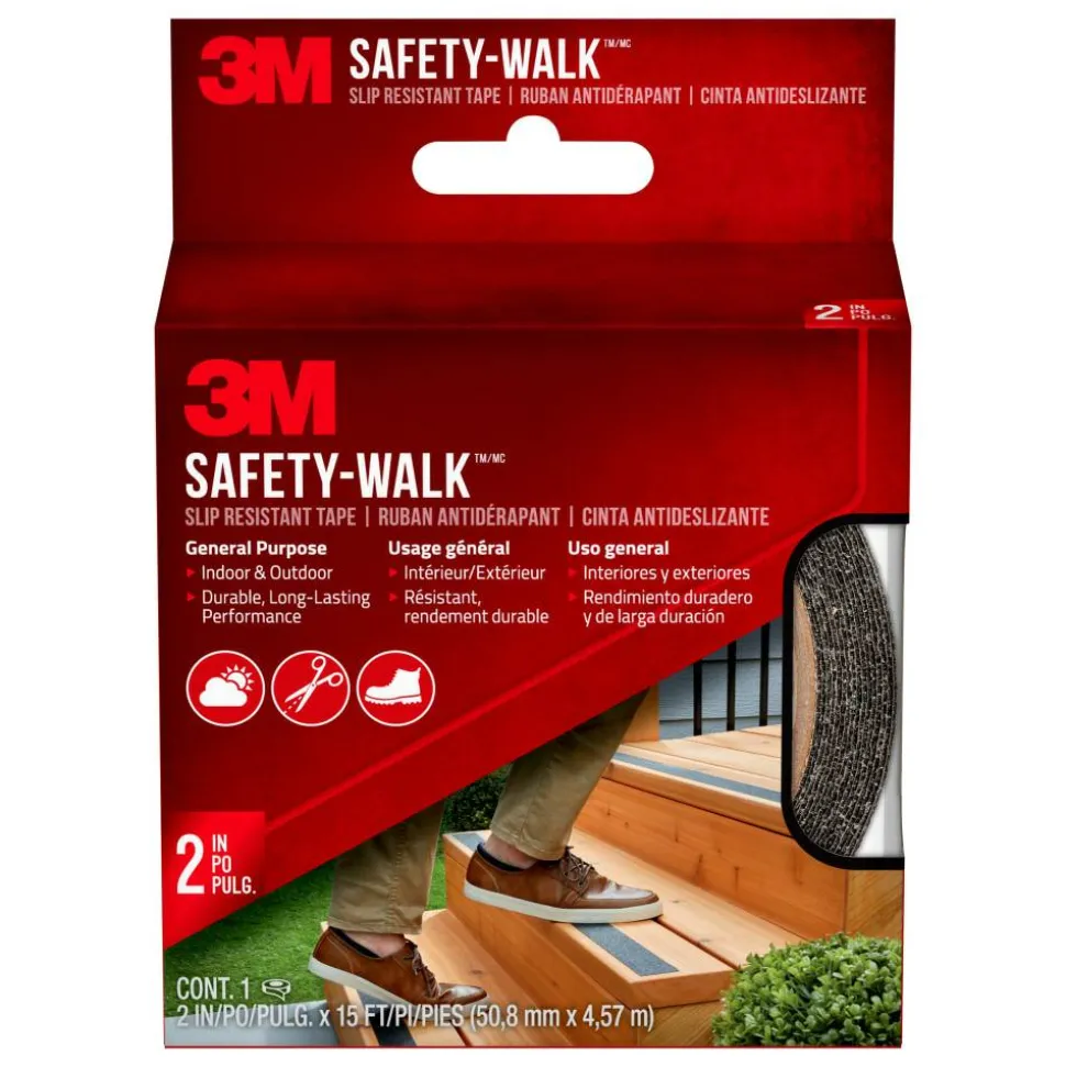 3M Safety-Walk Slip Resistant Tape, 610B-R2X180, Black, 2 in x 15 ft
