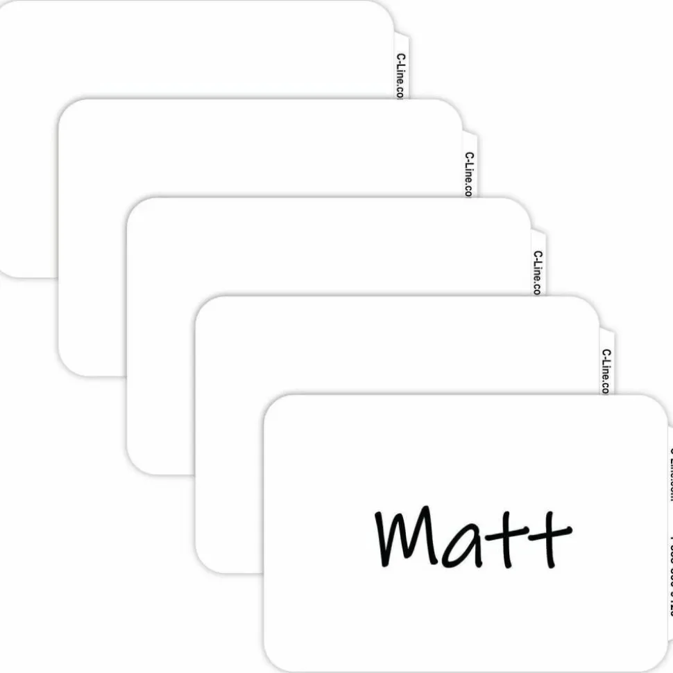 Maco Name Badges, Plain White, Pack Of 100