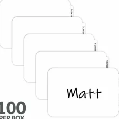 Maco Name Badges, Plain White, Pack Of 100