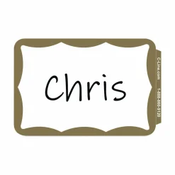 Maco Name Badges, Gold Border, Pack Of 100
