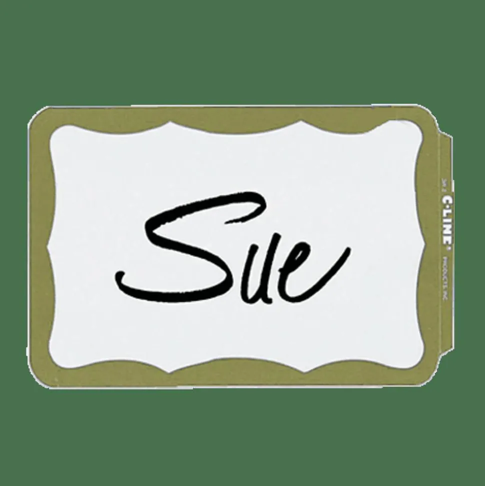 Maco Name Badges, Gold Border, Pack Of 100