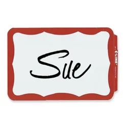 Maco Name Badges, Red Border, Pack Of 100
