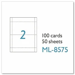 MACO Unruled Microperforated Laser/Inkjet Post Cards, 4 x 6, White, 100 Cards, 2 Cards/Sheet, 50 Sheets/Box