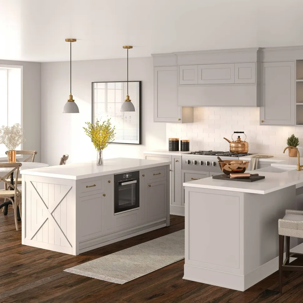 Madison 8" Wide Pendant with Metal Shade in Cool Gray/Brass/Cool Gray