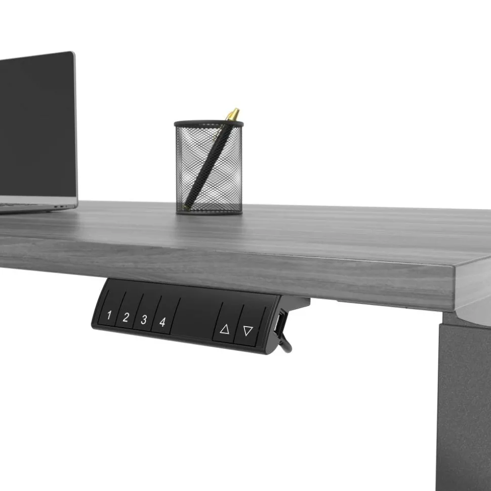 Magellan Performance Electric 60"W Height-Adjustable Standing Desk, Gray, BIFMA Compliant
