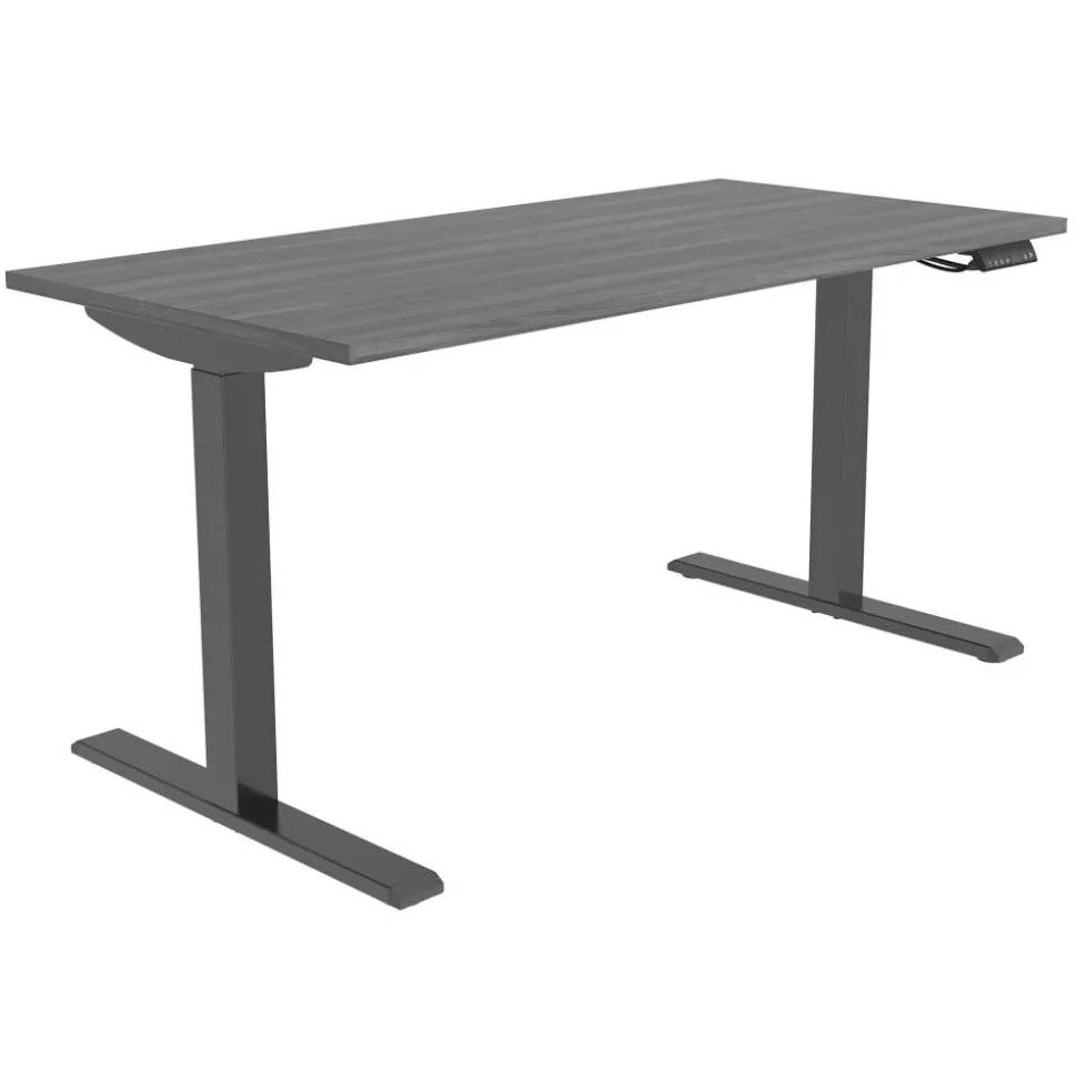 Magellan Performance Electric 60"W Height-Adjustable Standing Desk, Gray, BIFMA Compliant
