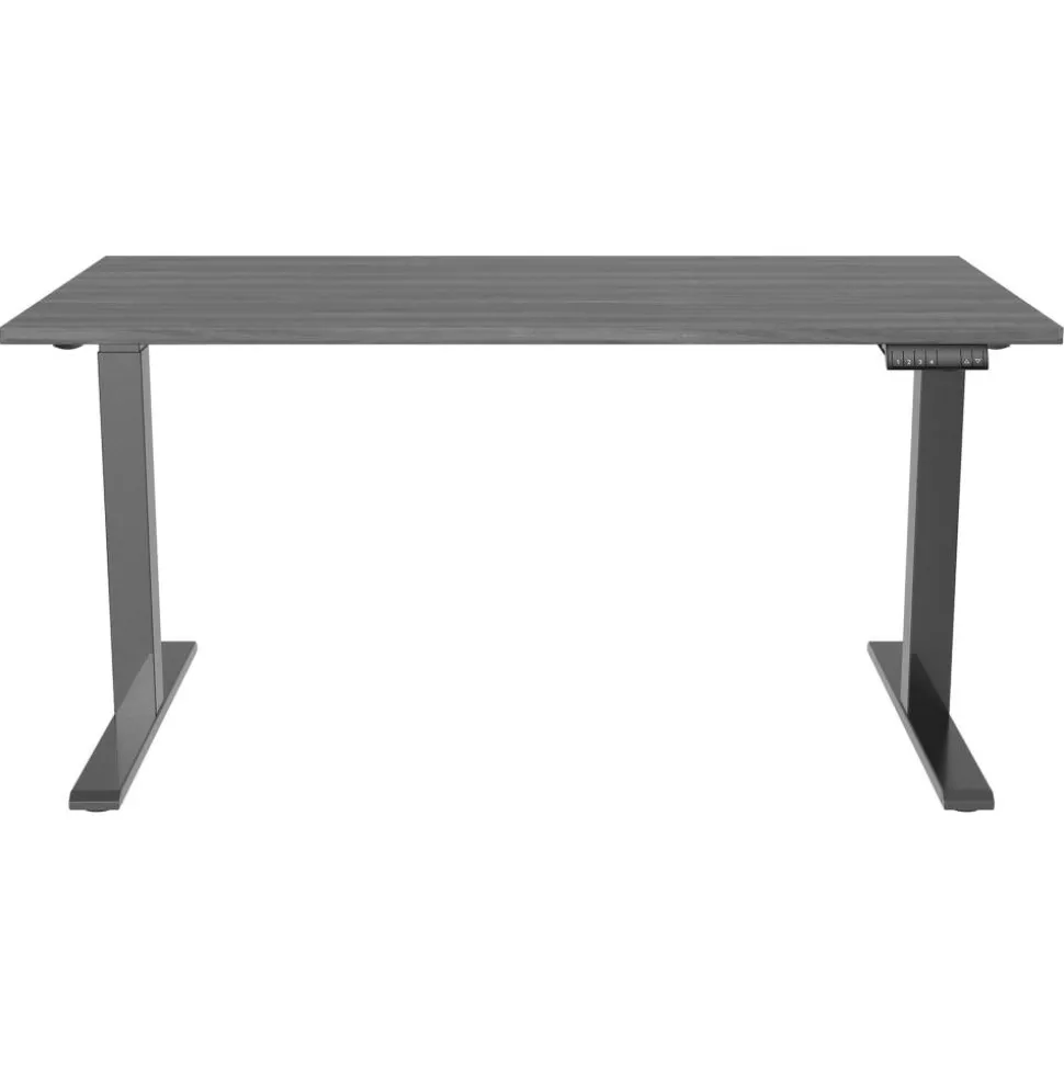 Magellan Performance Electric 60"W Height-Adjustable Standing Desk, Gray, BIFMA Compliant