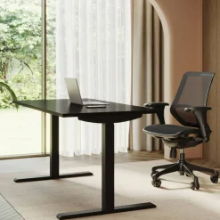 Magellan 60"W Pneumatic Height-Adjustable Standing Desk, Espresso