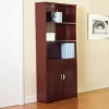 Magellan 72"H 5-Shelf Bookcase With Doors, Classic Cherry