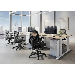 Magellan Performance Electric 60"W Height-Adjustable Standing Desk, Natural Oak, BIFMA Compliant