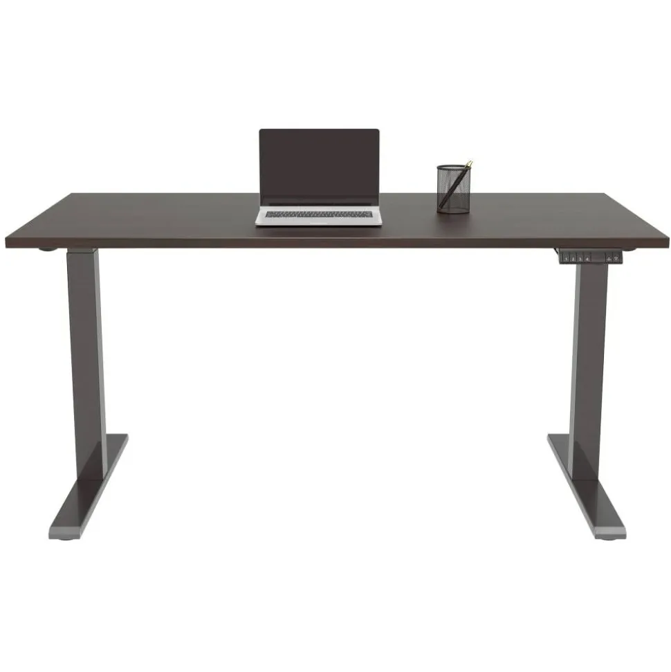 Magellan Performance Electric 60"W Height-Adjustable Standing Desk, Espresso, BIFMA Compliant