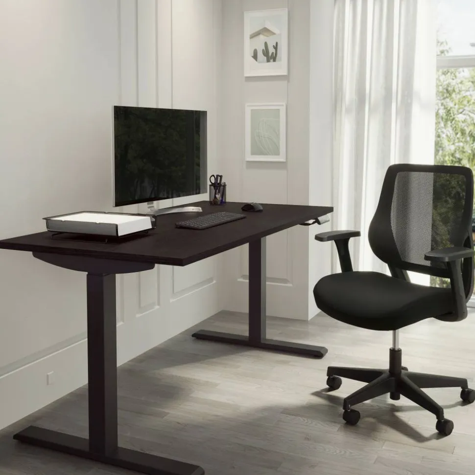 Magellan Performance Electric 60"W Height-Adjustable Standing Desk, Espresso, BIFMA Compliant