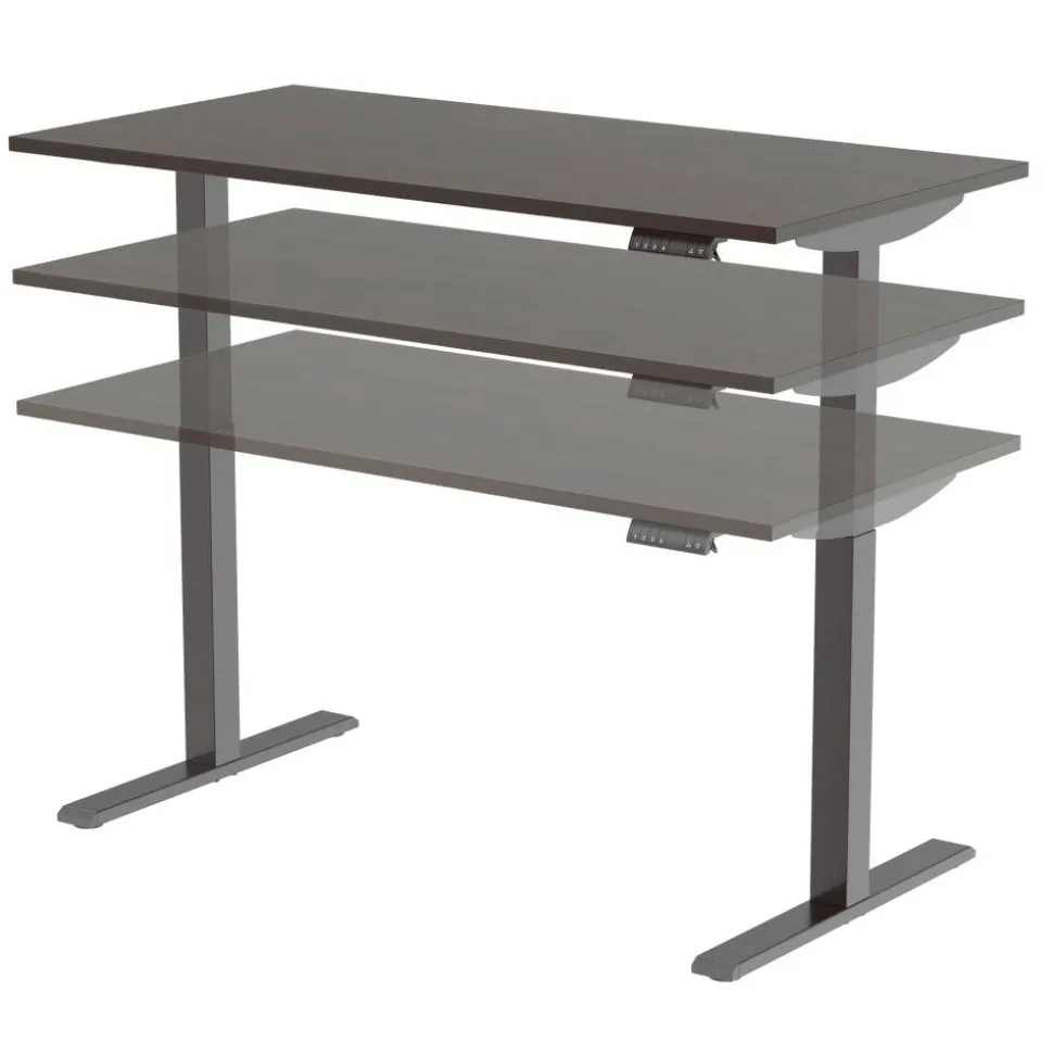 Magellan Performance Electric 60"W Height-Adjustable Standing Desk, Espresso, BIFMA Compliant
