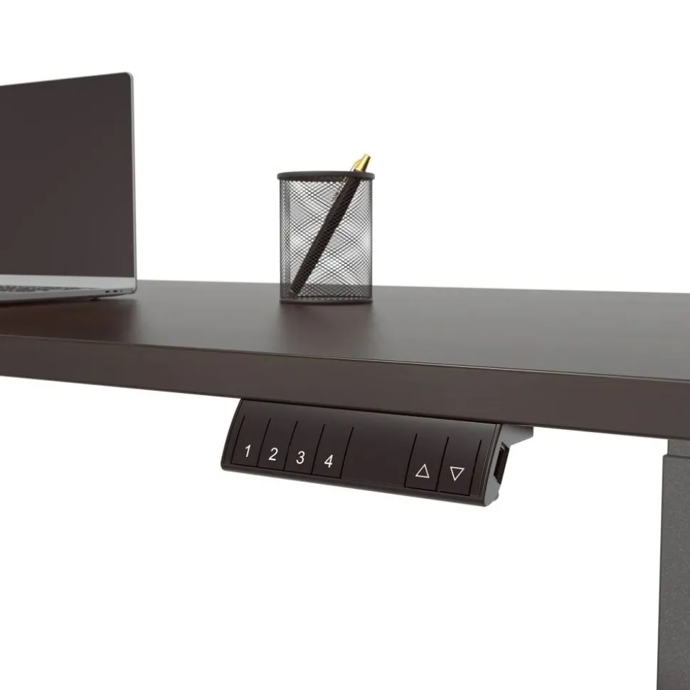 Magellan Performance Electric 60"W Height-Adjustable Standing Desk, Espresso, BIFMA Compliant