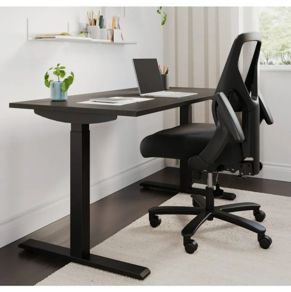 Magellan Performance Electric 60"W Height-Adjustable Standing Desk, Espresso, BIFMA Compliant