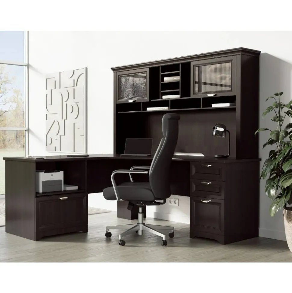 Magellan Performance 71"W Hutch For L-Shaped Corner Desk, Espresso
