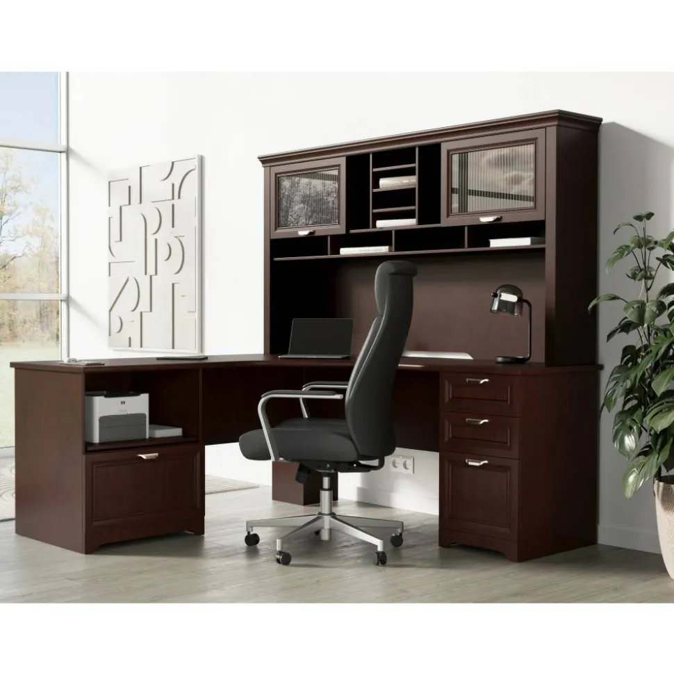 Magellan Performance 71”W Hutch For L-Shaped Corner Desk, Cherry