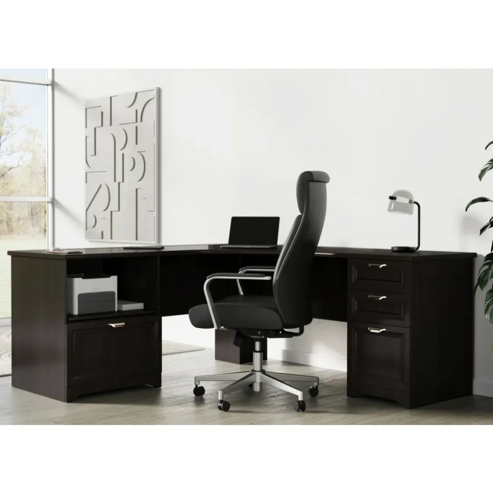 Magellan Performance 71"W L-Shaped Corner Desk, Espresso