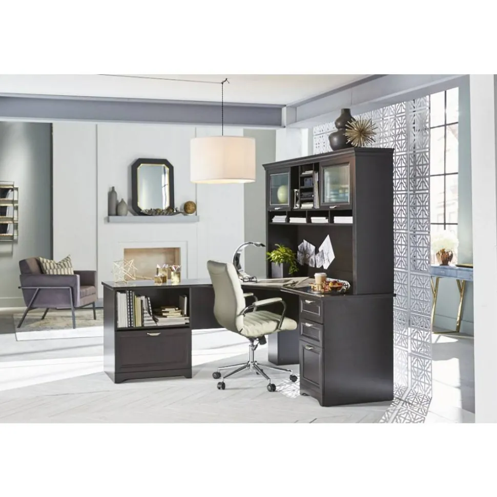 Magellan Performance 71"W L-Shaped Corner Desk, Espresso